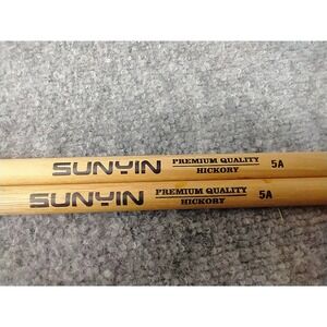 Sunyin 5A Drumsticks Premium Quality Hickory Wood Professional Pair Natural